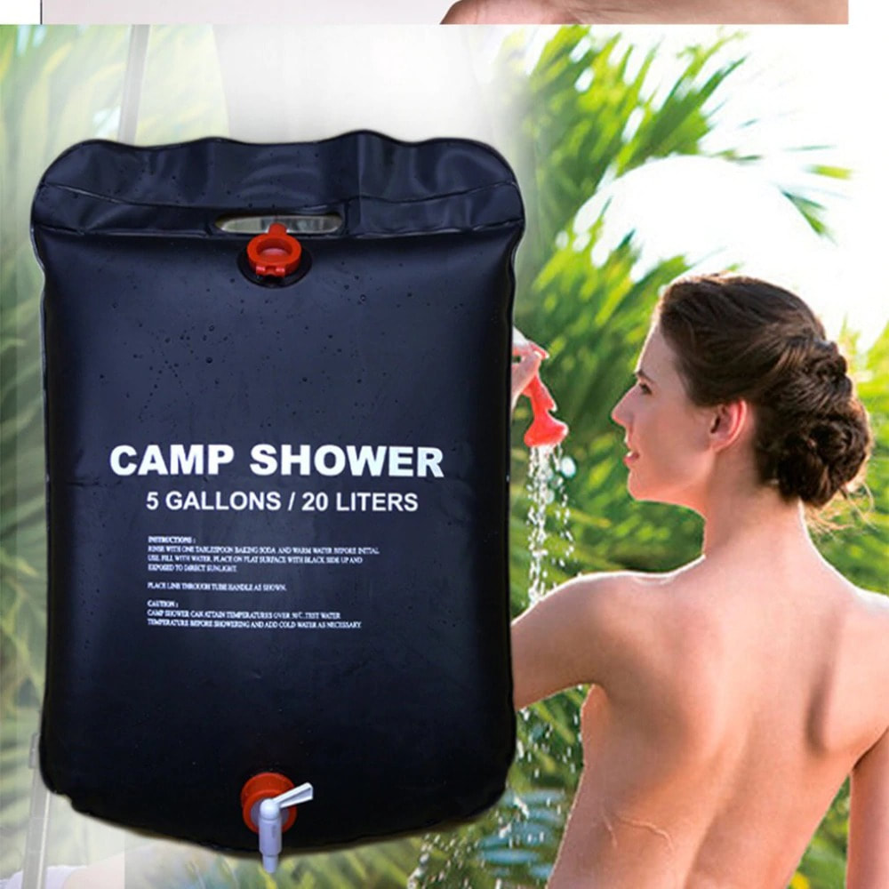 20L Solar Shower Bag Camping Hiking Bathing Heating Water Bag Camping Outdoor